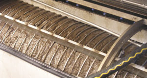 A close-up image of part of the desludge process