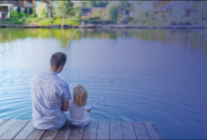 Father and son fishing
