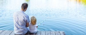 father and son fishing
